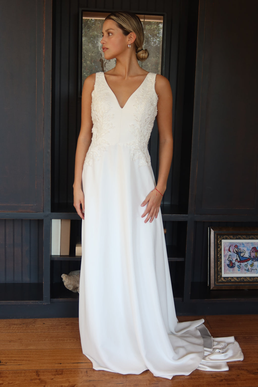 Francine – Crepé con Tul Bordado y Pedrería